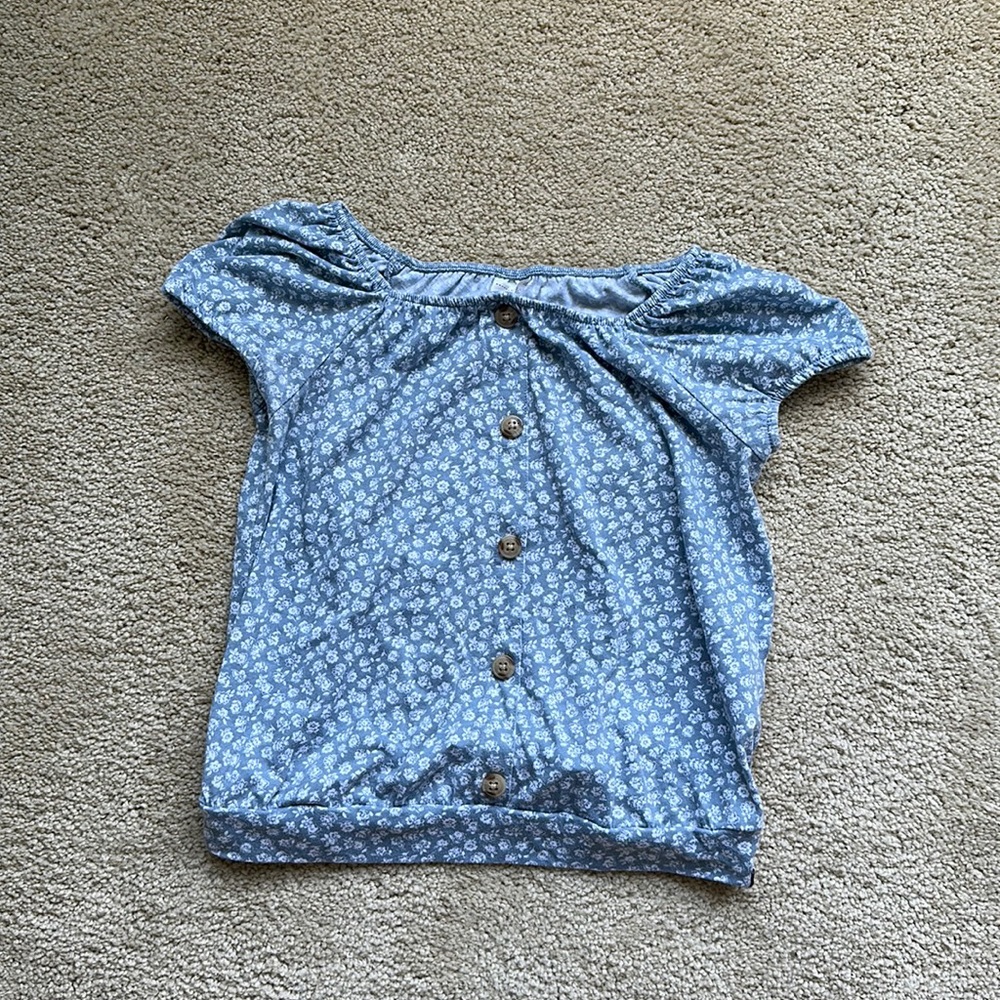 Light blue flower blouse